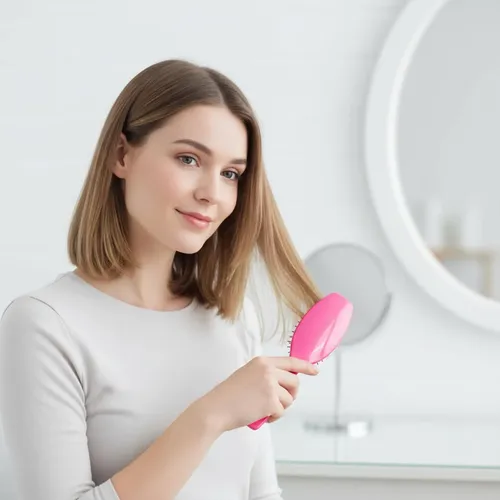 Cepillo De Pelo Luxejie Con Cerdas Metálicas Rosas Y Platead