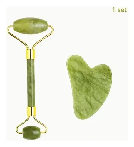 Set De Rodillos Para Masaje Facial Y Corporal Con Tabla Gua