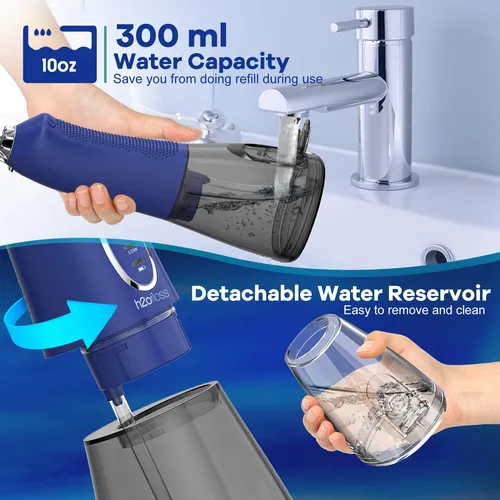 Hilo Dental Con Agua H2ofloss, 300 Ml, 5 Modos, Inalámbrico,