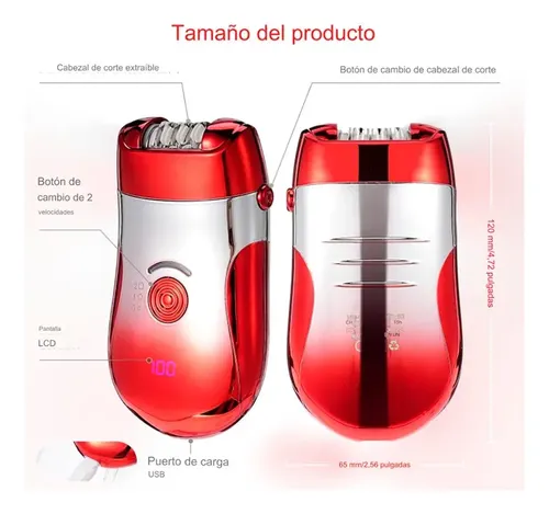 B Depiladora Kemei Roja Mujer Rojo B