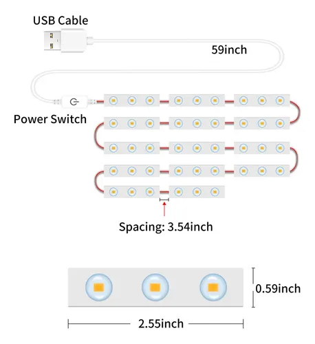 Lamp String Touch Mirror Makeup, 42 Ledes, Luces Led Regulab