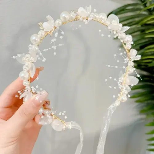 Tocado De Novia Con Corona De Flores De Princesa For Niña Qd