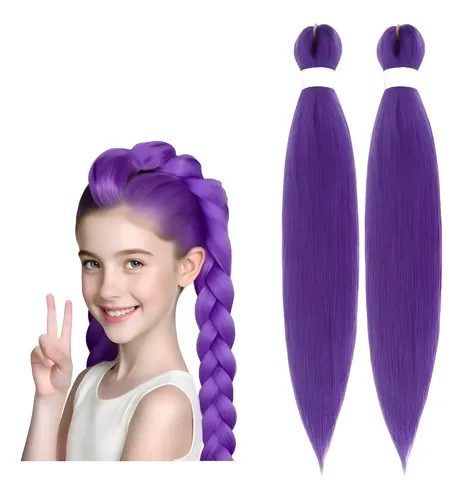 Pelo Trenzado Morado, Extensiones De Cabello Rumi Moradas,