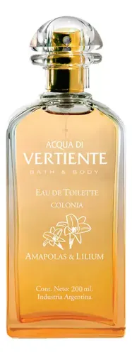 Acqua Di Vertiente Colonia Amapola Lilium 200ml Floral Frutal Mujer