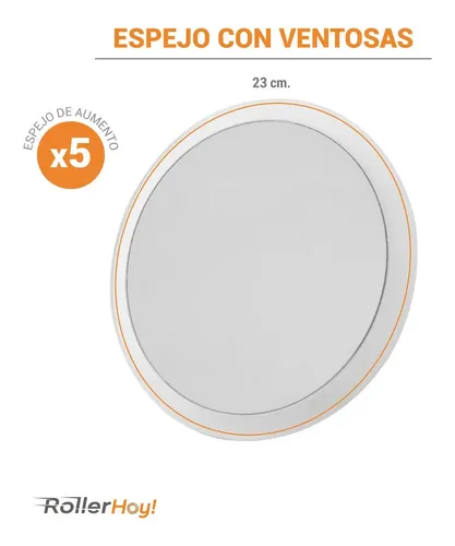 Espejo Maquillaje Make Up Ventosas Aumento X5 Acrilico 23 Cm