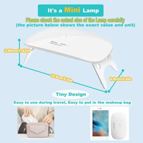 Lámpara Uv Led Para Uñas Portátil 6w Blanca