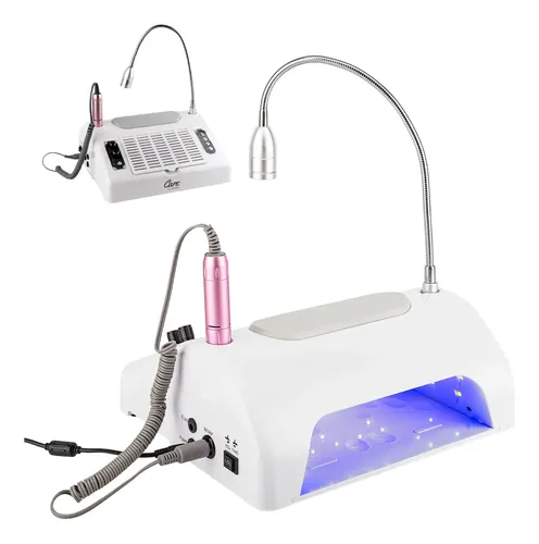 Cabina UV LED Para Uñas Care By Gadnic 5 En 1 96W Torno 30000RPM Recolector De Polvo Luz 360