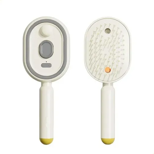 Cepillo Eléctrico Vapor Masaje Antifrizz Cabello Crema
