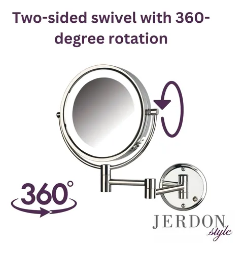 Espejo De Maquillaje Jerdon Para Pared Con Luces Y Aumento 8