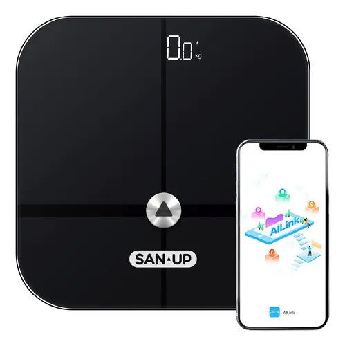 Balanza Digital Personal San Up Balanceiq-n Conexión Bluetooth + App – Color Negro