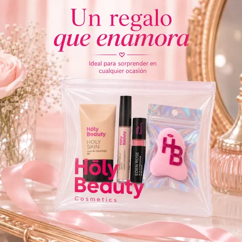 Combo Maquillaje Holy Beauty Con Base Rubor Corrector Cisne