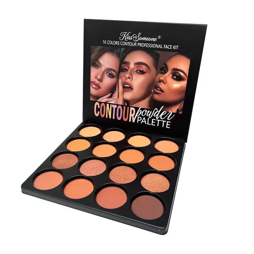 Paleta Contorno Iluminador Y Bronceador 16 Colores Rostro