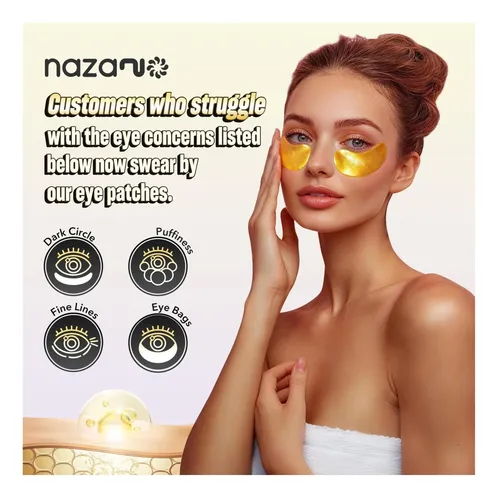 Parches De Ojos 24k Oro Antiarrugas 60 Unid Para Piel