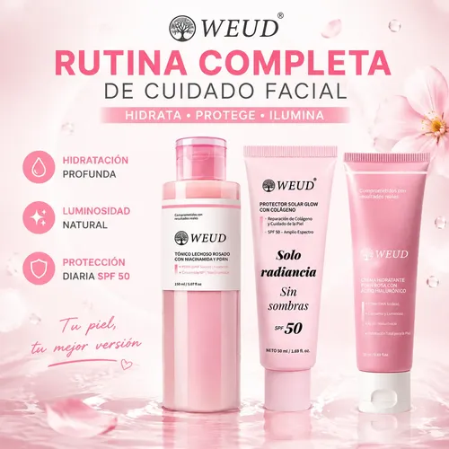 Set De Cuidado  Weud: Sérum, Crema Y Tónico Con Péptidos.
