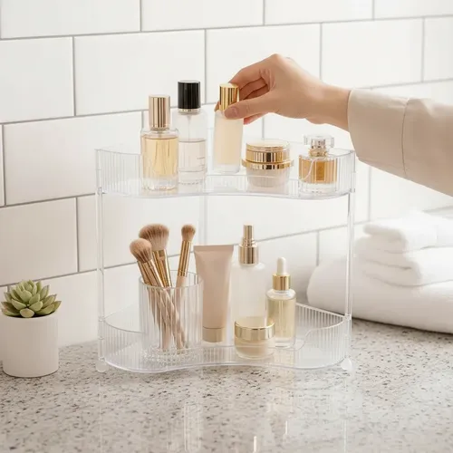 Repisa Organizador 3 Niveles Acrilico Perfumes Maquillaje