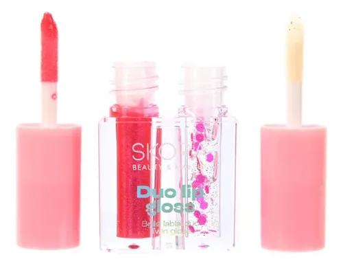 Brillo Labial Lip Gloss Skora Duo Twin 3 Tonos Aplicador