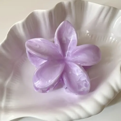 A Hebilla Gancho Broche Para Pelo Forma Flor Hawaiana X4