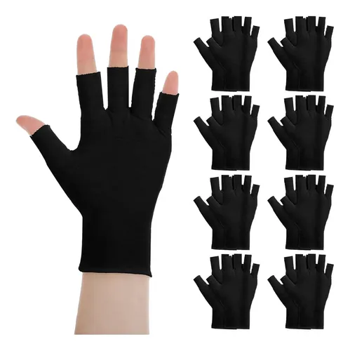 Guantes Negros Sin Dedos Algodón Hidratantes Para Manos Sec