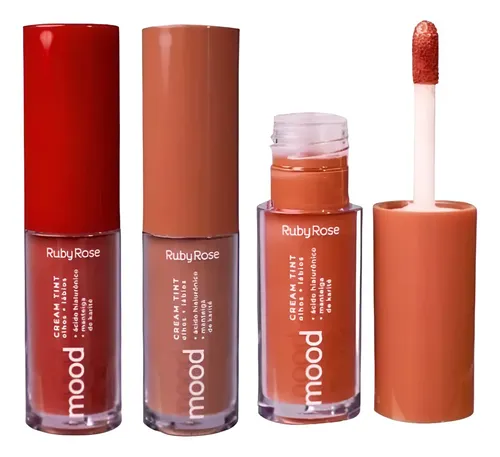 Tinta Crema-ojos Y Boca Labial-ruby Rose-hialuronico Karite