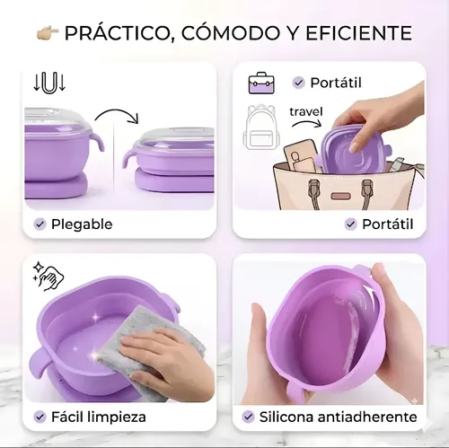 Kit Depilación Calentador Plegable De Cera 3 En 1 Silicona