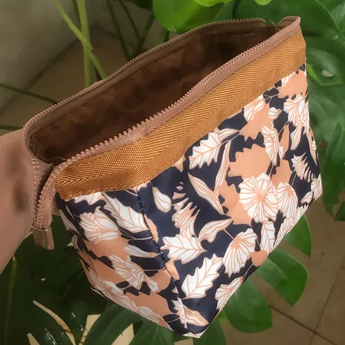 Bolsa De Almacenamiento Tipo Bolsa En Bolsa, Bolsa De Cosmét 1 Pack Of Blue Powder Thread Floral