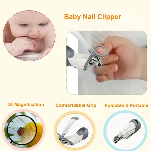 Y. Cortauñas Para Bebés Con Lupa 4x: Seguro Para Recién Naci