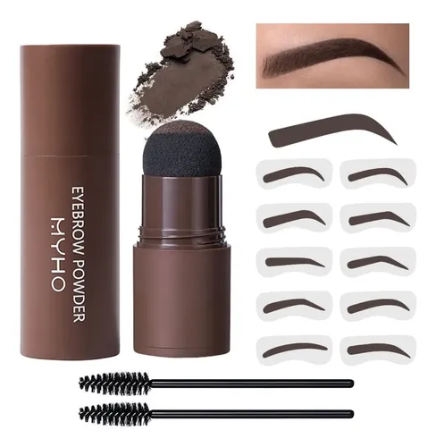 Kit Sellos Y Plantillas For Cejas Con Polvo Y Cepillos .