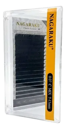 Kit Nagaraku Extensiones De Pestañas Clásicas Curva C Mix 7 Al 15 Mm Grosores 0.03 0.05 0.10 0.12 0.15