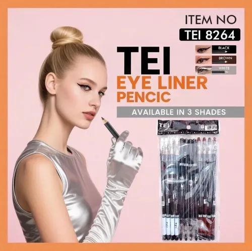 Set De 12 Lapices Delineador Para Ojo 3colores Tei Cosmetica