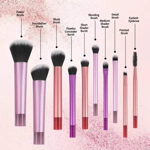 Set 10 Brochas De Maquillaje Profesional Cosmético