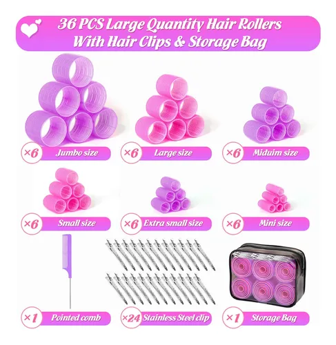 Rulos Para El Cabello Tetutor 62 Piezas Para Mujeres, 6 Tama