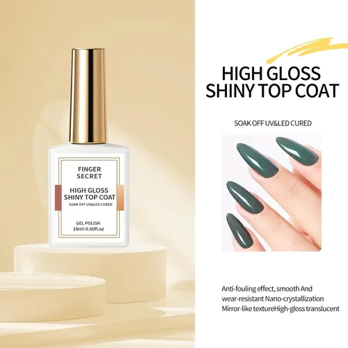 Top Coat Gel Brillo Alto Finger Secret 18 Ml