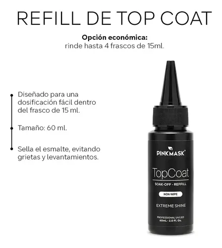 Pink Mask Refill Pack X2 Top Coat Y Base Coat 60ml Repuesto