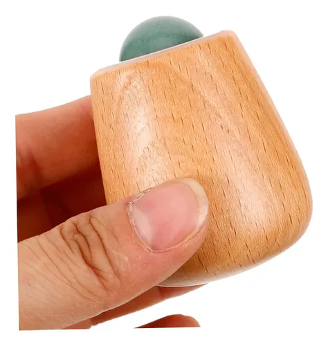 Rodillo Facial Jade Verde Masajeador Para Contorno Y Piel