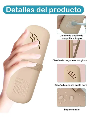 2 Estuches Brochas Maquillaje Silicona Compacto Viajes