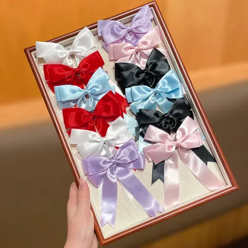 Set De 10 Lazos De Satén, Accesorios Elegantes Para El Cabel