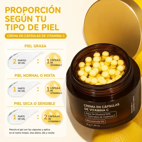 Crema Facial Coreana Vitamina C Cápsulas Glow 55ml Deep