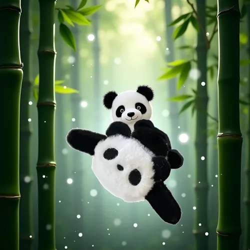 Double-sided Hair Clip With Black Plush Panda Design