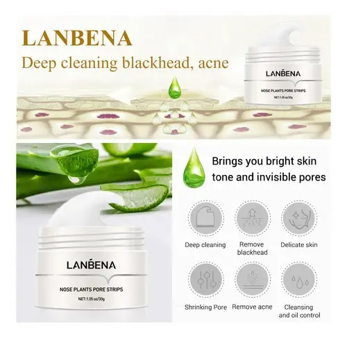 Lanbena Removedor De Puntos Negros 30g + 60 Pzs Papel