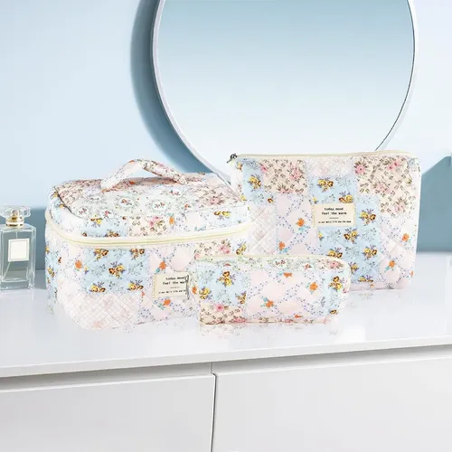Set De 3 Neceser De Maquillaje Floral Para Mujernuevo 2026