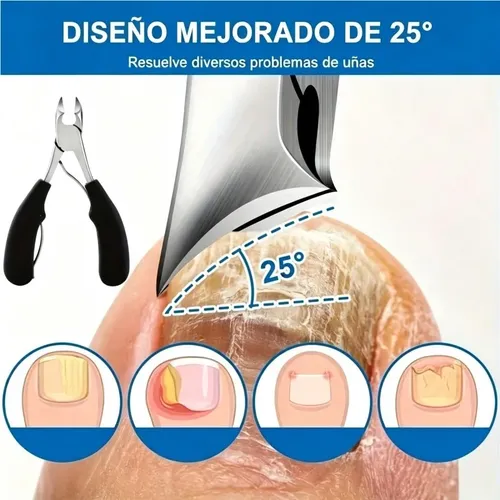 Set 7 Cortauñas Acero Inoxidable + Accesorios Manicura