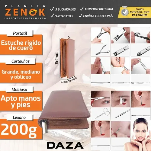 Set Uñas Manicura Pedicura Profesional Estuche Piezas