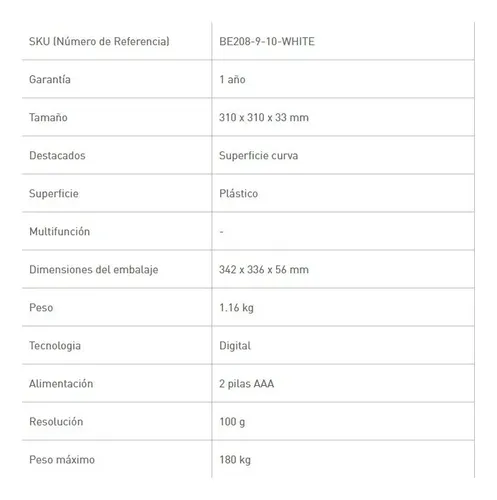 Balanza Silfab Electrónica Diseño Curvo De Baño Hasta 180kg