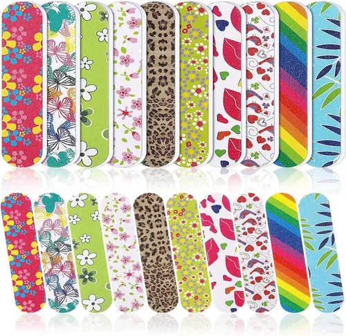 Limas De Uñas Desechables Doble Cara 100 Pack Colores