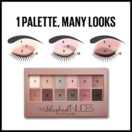 Paleta de sombras de ojos Maybelline New York Nudes Naked de 12 colores