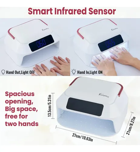 Lámpara De Uñas Inalámbrica Kicylicy 218w Uv Led