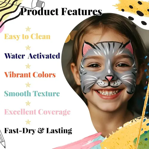 Kit Pintura Facial Profesional 42 Colores No Tóxico Niños