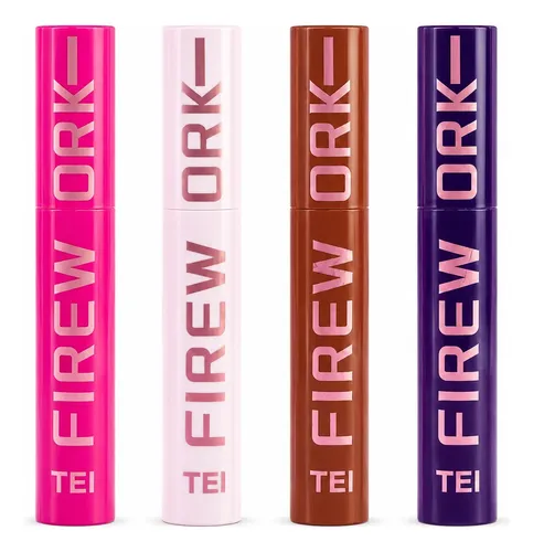 Mascara Pestañas Color Marron Azul Rosa Blanco Tei Firework