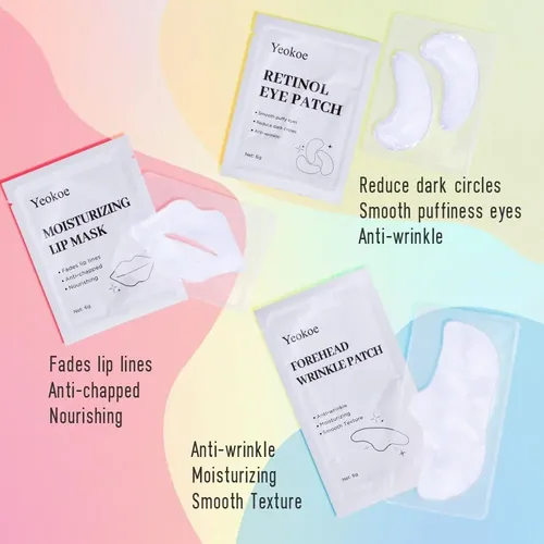 Set De Parches Faciales Antiarrugas Y Mascarillas 30 Pcs