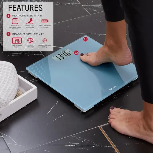 Báscula Digital de Vidrio Taylor con Capacidad de 158.8 kg